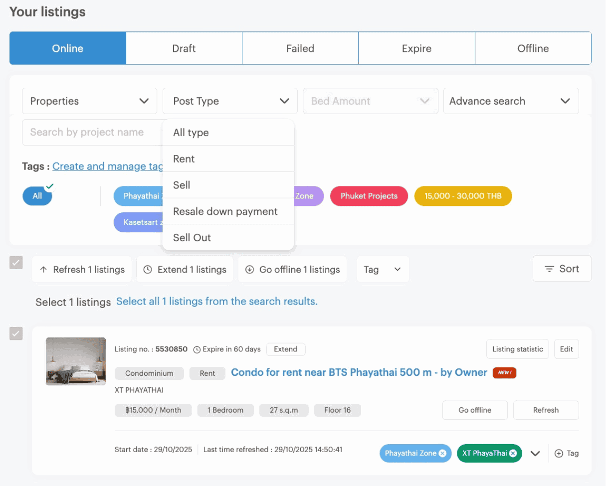 Last step create tags on propertyhub