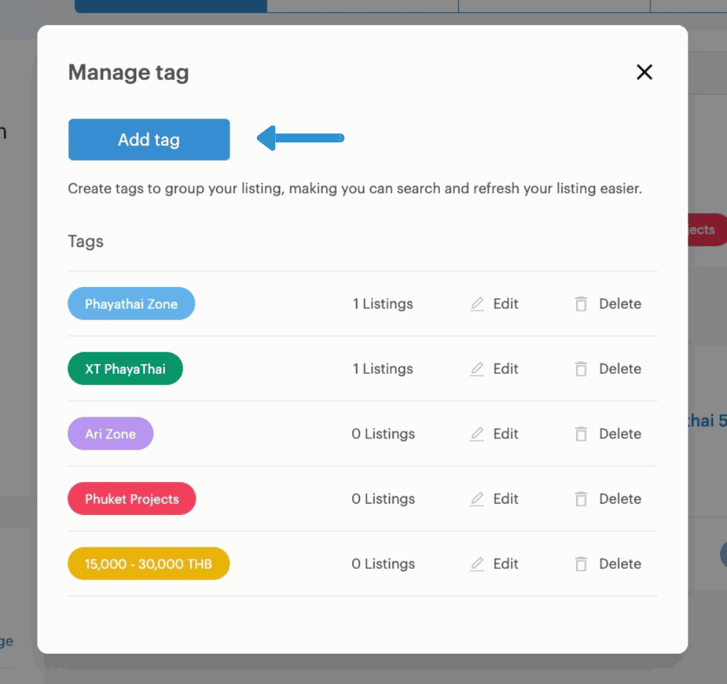 Step 2 for Create tags on propertyhub