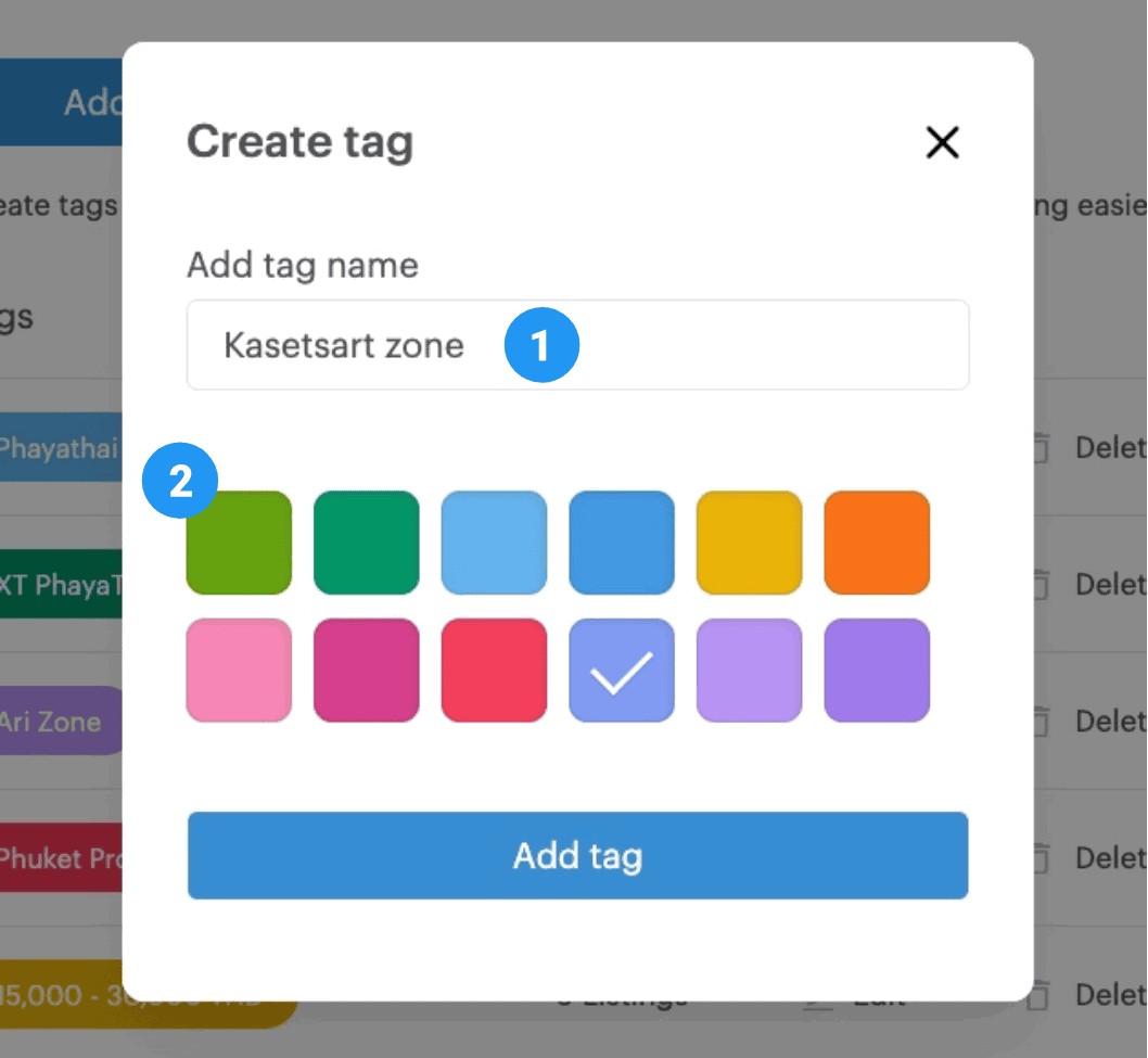 step 3 for create tags on propertyhub