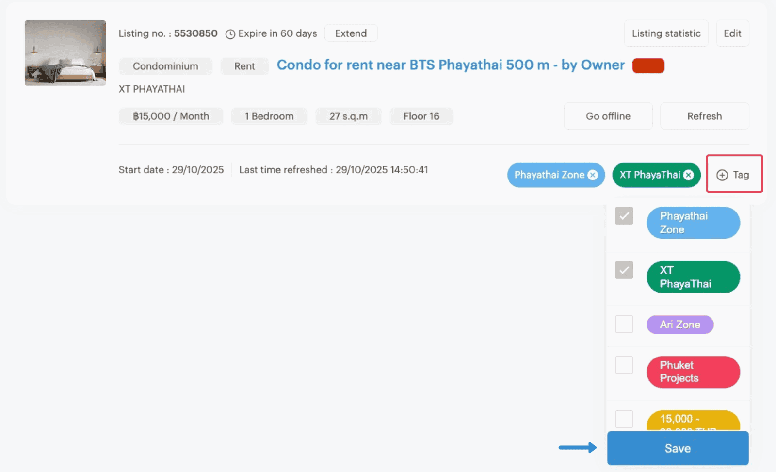 step 6 for create tags on propertyhub