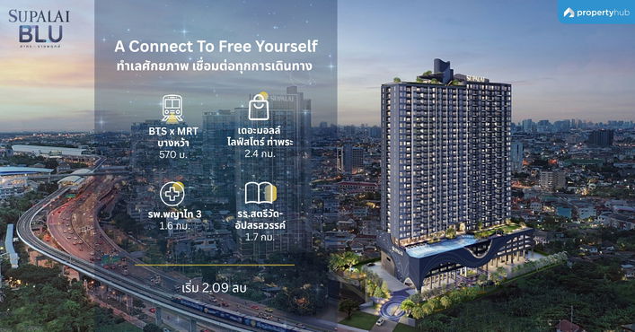 รีวิวคอนโด Supalai Blu Sathorn-Ratchaphruek (ศุภาลัย บลู สาทร-ราชพฤกษ์) คอนโดใหม่ ใกล้ Interchange บางหว้า ติดถนนราชพฤกษ์ เริ่ม 2.09 ลบ.*