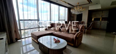 Condos for sale : Penthouse Luxury Style 2 Beds 2 Baths 123 sq.m. High Fl. 45+ Good Location Next to BTS Surasak 50 m.-The Bangkok Sathorn