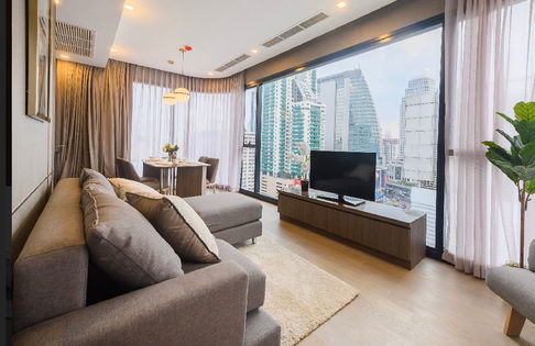 Nice Room 2 Beds with Bathtub 64 sq.m. High Fl. Good Location MRT Sukhumvit 20 m. and BTS Asok 230 m-Ashton Asoke