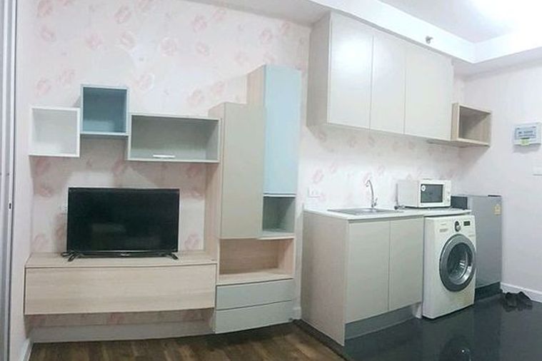 คอนโดให้เช่าใกล้เมกกะบางนา A space me bangna ชั้น 14 เฟอร์นิเจอร์เครื่องใช้ไฟฟ้าครบ มีเครื่องซักผ้า