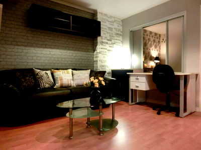 Condos for rent Assumption University Huamark Campus (Abac Huamark) : Rent! Lumpini Ville Ram44 Size 30 sqm. Price 7,500 Baht Fully Furnished