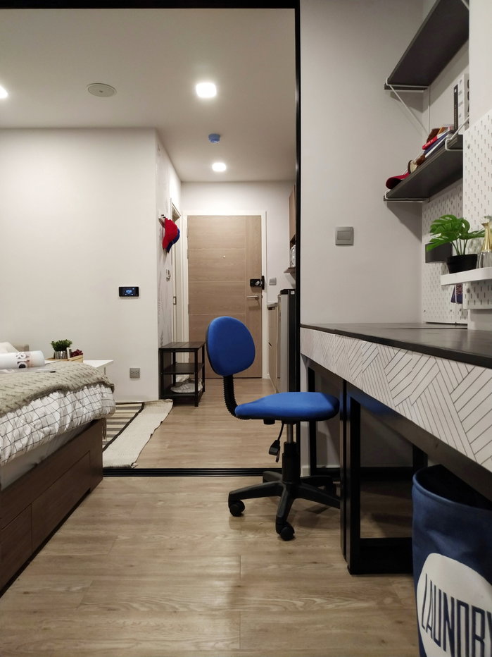 รูป ขาย Kave Town ตึกสระ +ห้องมุม +มีเครื่องซักอบผ้า +ที่นอนยางพารา ติดม.กรุงเทพ  - รูปที่ 4/35