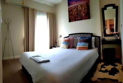 Condos for rent Theptarin Hospital : T1178 Condo for rent The Crest Sukhumvit 34, beautiful room, fully furnished, has a washing machine, special price