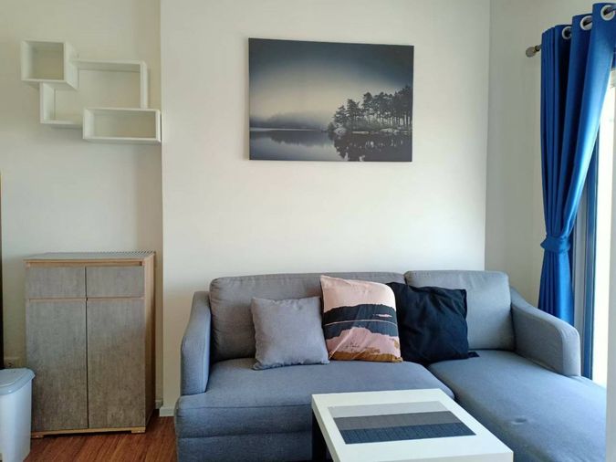 *ห้องน่าอยู่ / Sofa ทรง L, มี ค.กรองน้ำ, มี ค.ซักผ้า /: ให้เช่าคอนโด Notting Hill Sukhumvit-Praksa ใกล้ BTS แพรกษา 700M ของครบ พร้อมอยู่