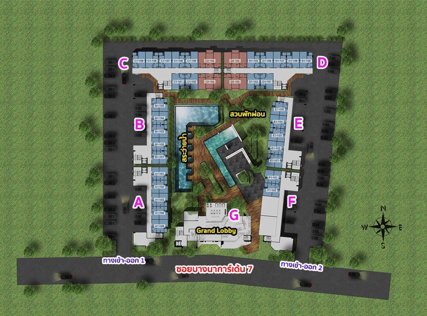 รูป ให้เช่าคอนโด เวียร์ 7 บางนา 1 ห้องนอน 1 ห้องน้ำ ชั้น 2 ขนาด 29 ตร.ม. - รูปที่ 13/13