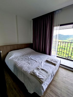 Condos for rent Kasetsart University Si Racha Campus : Night Bridge Ocean Sriracha, very beautiful room, 24th floor, mountain view !! 8,000 very cheap