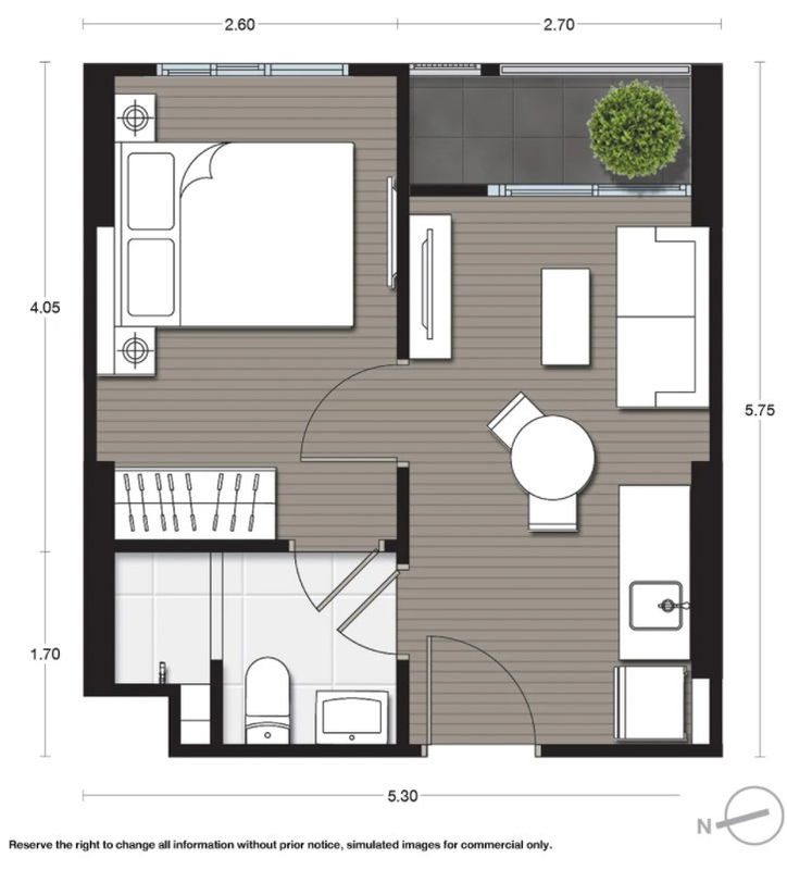 1 Bedroom floor plan