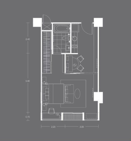 1 Bedroom floor plan