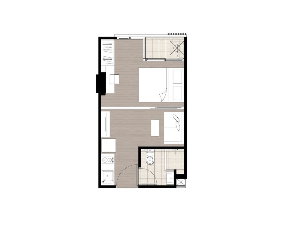 1 Bedroom floor plan