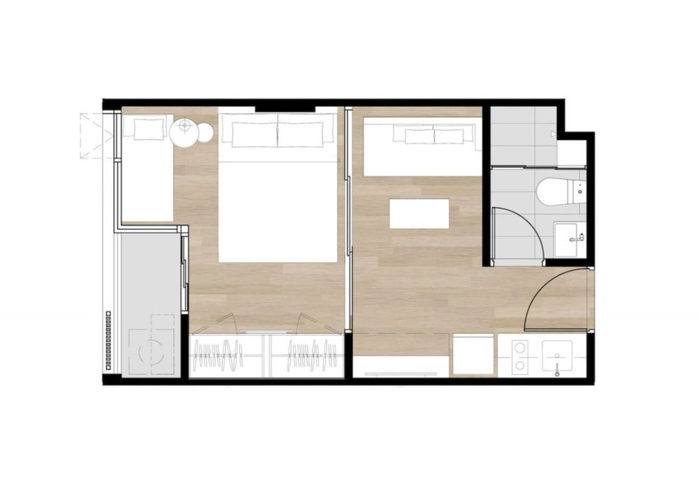 1 Bedroom floor plan