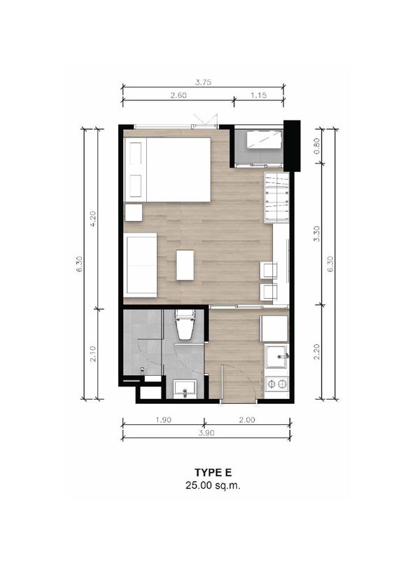 1 Bedroom floor plan