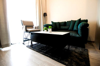 Condos for rent : Condo for rent, THE LINE Sukhumvit 101 fully furnished and ready to move in, 1 Bedroom + 1 Bathroom on 28th floor with high ceiling 3.4 meters. 