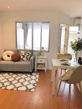 A22-055 Condo for sale, Condo Lumpini Town, Bodindecha-Ramkhamhaeng, 28 sq m. Buy now, 1-2 years later, the train has arrived.