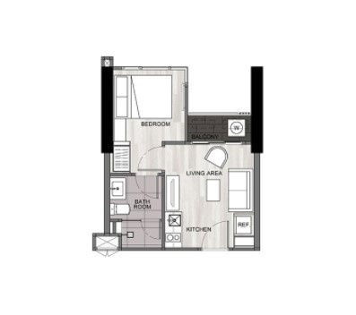 1 Bedroom floor plan