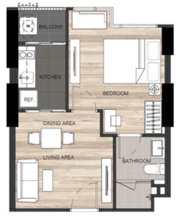 รูป The Line Jatujak For rent 1 bed view Garden (S03-0611)  - รูปที่ 9/9