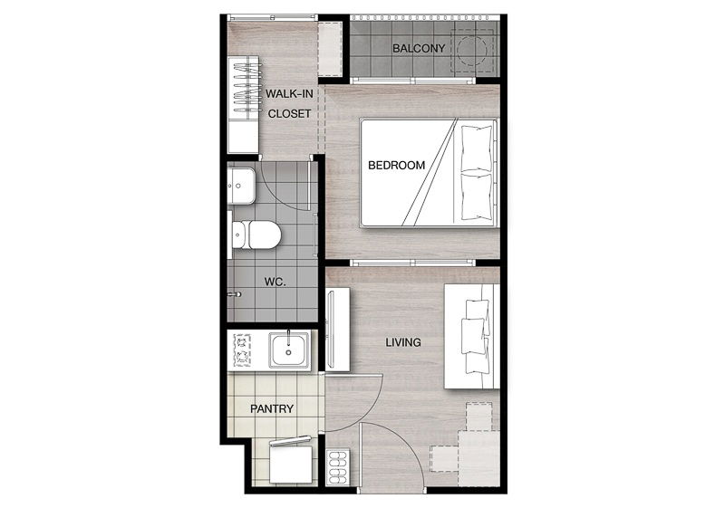 1 Bedroom floor plan