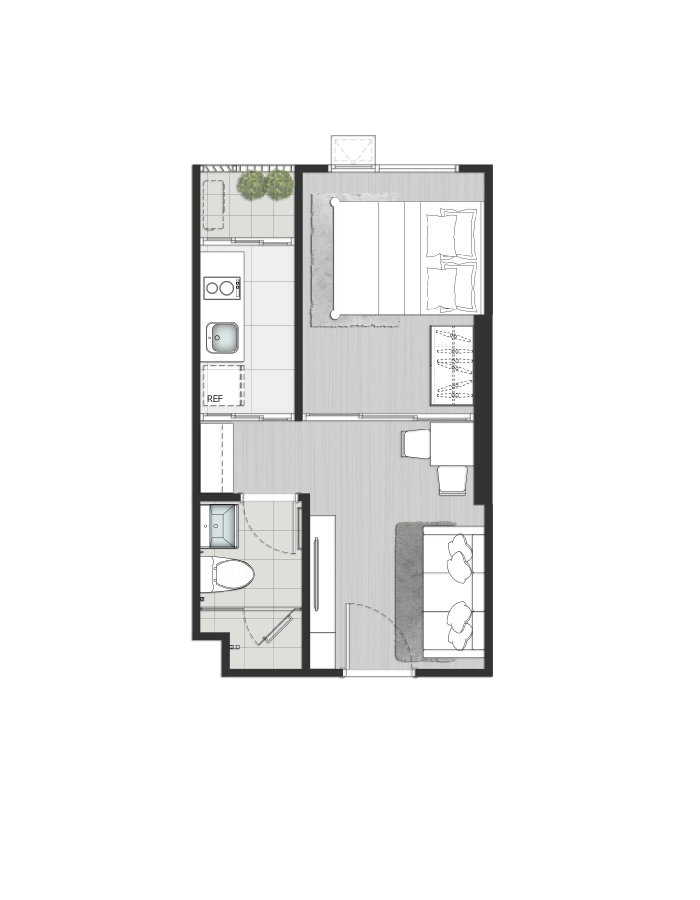 รูป (คอนโดทำเลดี!) 1 Bedroom(ครัวปิด) 27 ตร.ม. Knightsbridge Prime รัชโยธิน ใกล้ BTS สถานีพหลโยธิน 24 ตึกช้าง และ SCB Park - รูปที่ 15/16