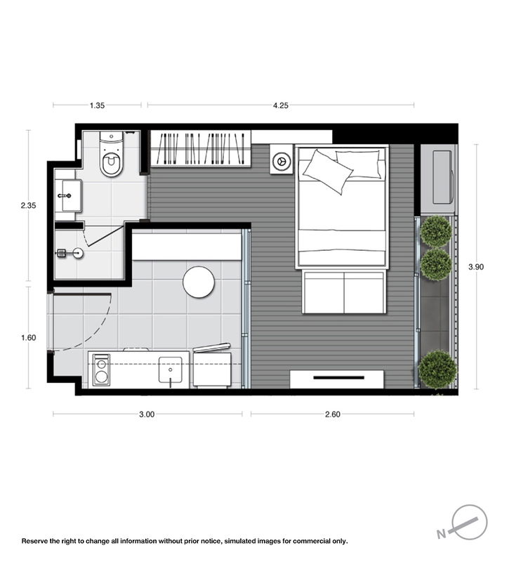 1 Bedroom floor plan