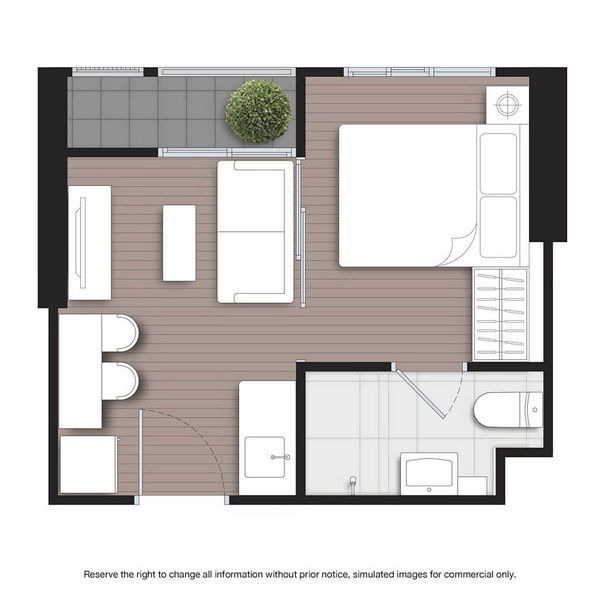 1 Bedroom TYPE S floor plan