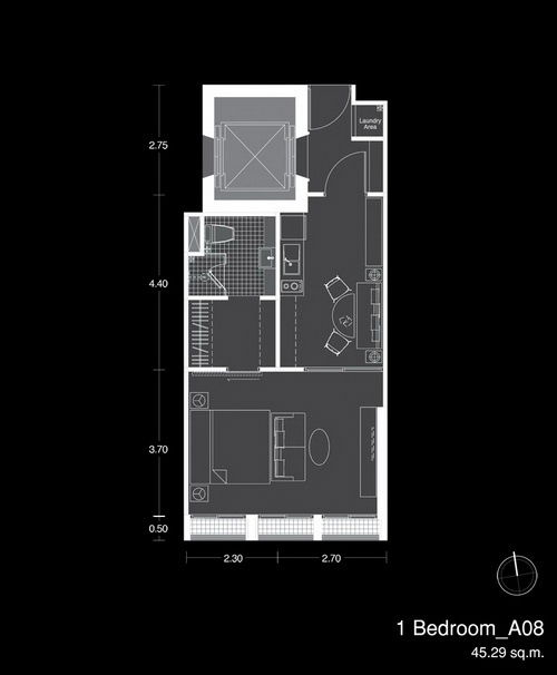 1 Bedroom floor plan