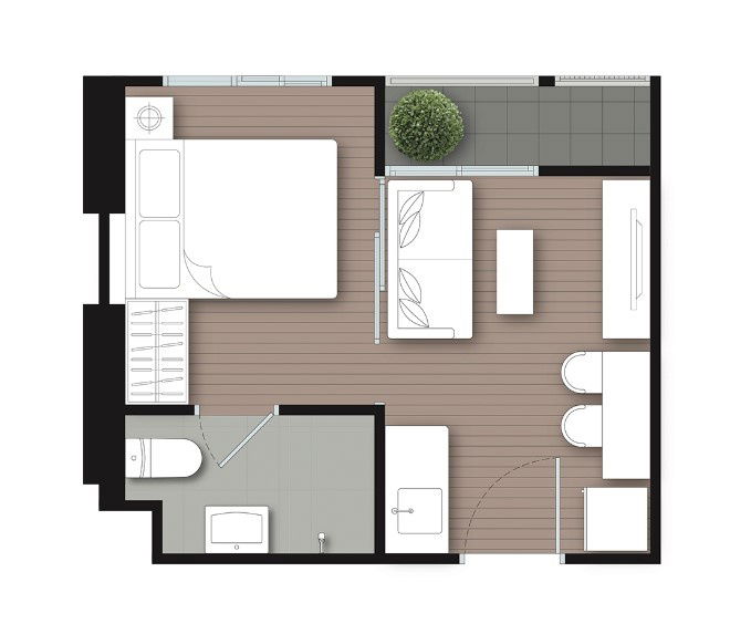 1 Bedroom TYPE S floor plan