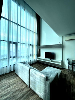 Condos for rent Darasamut School : For rent Knightsbridge Sriracha, Duplex room, large room, 118 sq.m., high floor, beautiful view, very new room