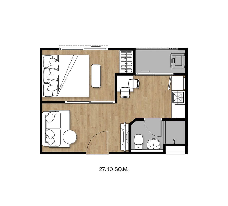 1 Bedroom floor plan