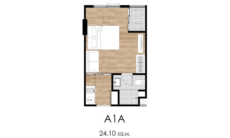 1 Bedroom floor plan