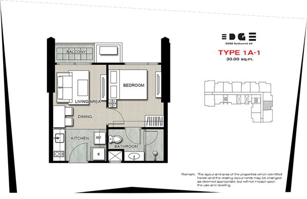 1 Bedroom floor plan