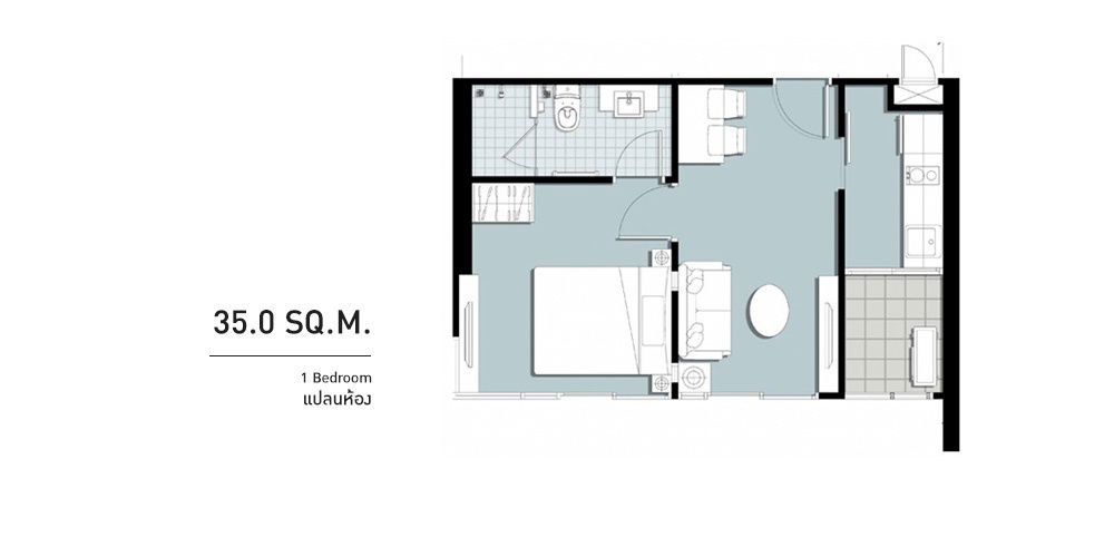 1 Bedroom floor plan