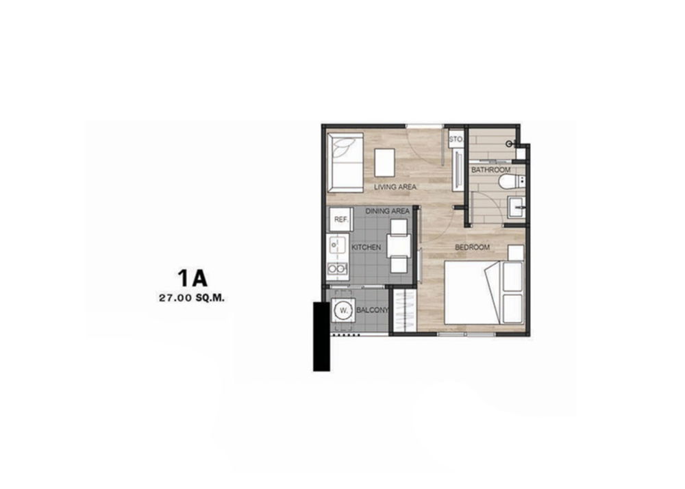 1 Bedroom floor plan