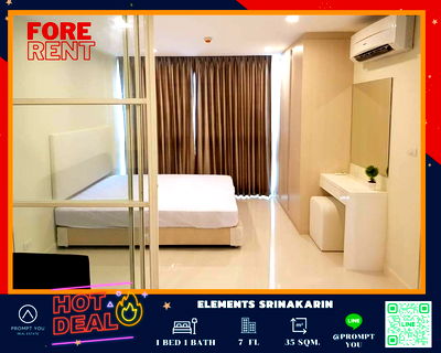 เช่าคอนโด ซีคอน ศรีนครินทร์ :    🔥Elements Srinakarin🔥ห้องสวย เฟอร์ครบ ราคาพิเศษ 9,450 //สอบถามเพิ่มเติม Lineofficial:@Promptyou