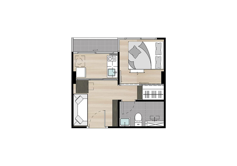 1 Bedroom floor plan