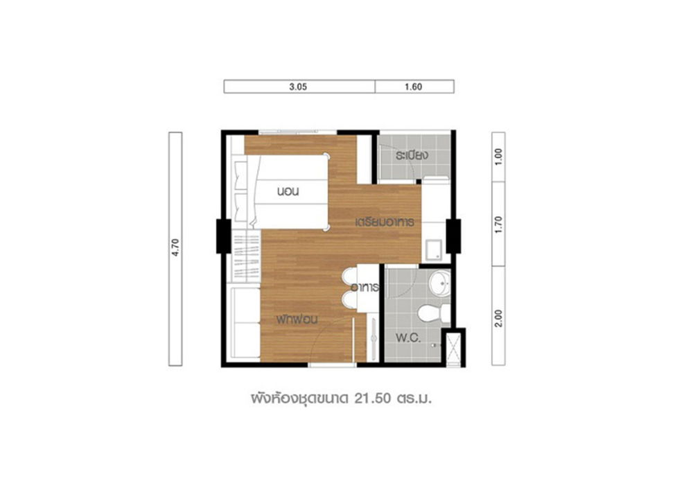 1 Bedroom floor plan