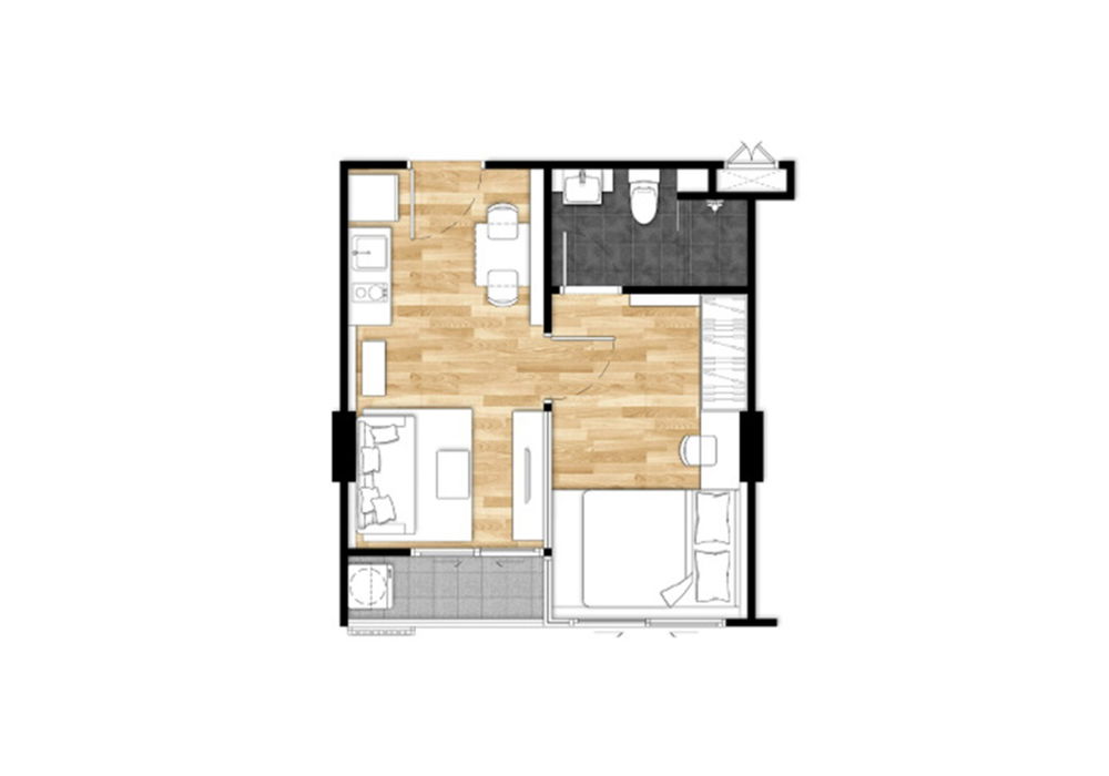 1 Bedroom floor plan