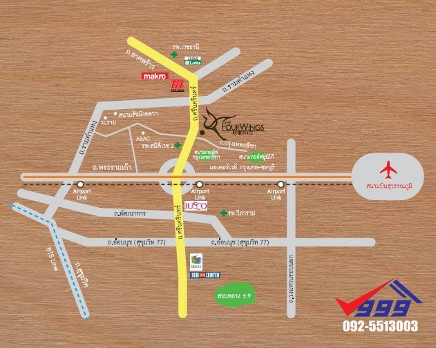 รูป คอนโด ให้เช่า ห้องใหญ่ ตกแต่งสวย 3 ห้องนอน เดอะโฟร์วิงส์ (F27902) - รูปที่ 25/25