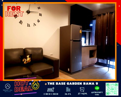 Condos for rent : 🔥The Base Garden Rama9🔥Hight floor , Fully furniture , special Price //Ask more info Lineofficial:@Promptyou
