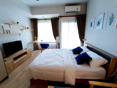 คอนโดให้เช่า : ให้เช่าคอนโด ไอดีโอ พระราม 9-อโศก Ideo Rama 9-Asoke ชั้นสูงห้องสวย เฟอร์ครบพร้อมอยู่**เครื่องซักผ้า Line ID: @ppagent