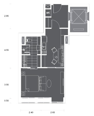 Condos for sale : 🔥Hot Price 11.34 MB 🔥 Studio with Partition Perfect Location Directly connecting to BTS Phloen Chit at Noble Ploenchit Condo / For Sale