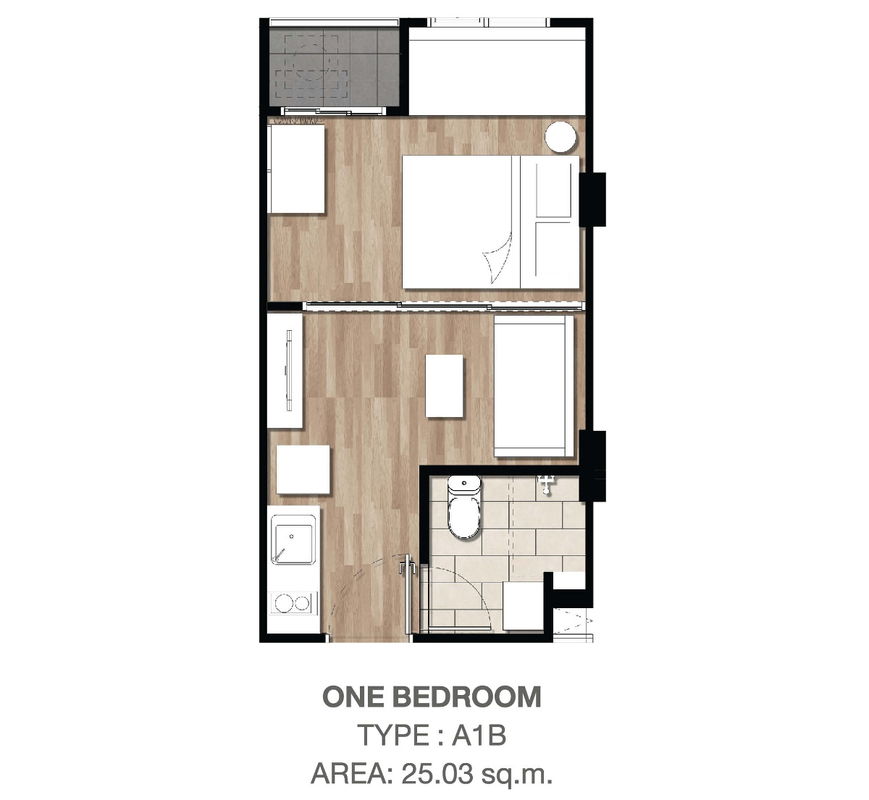 1 Bedroom floor plan