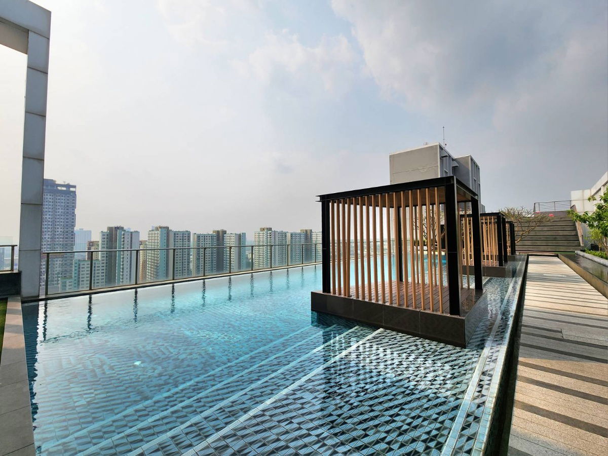 รูป **สถานะตามภาพปก ห้องหายาก ห้องมุม 2 ห้องนอน** ให้เช่า คอนโด The Hotel Service Condominium ห้องหรู ติดMRTบางกระสอ - รูปที่ 15/25