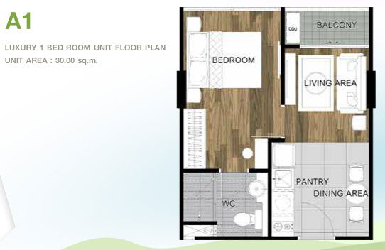 1 Bedroom floor plan
