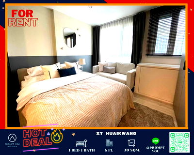 Condos for rent MRT Sutthisan : 🔥XT Huaikwang🔥Nicely,Fully furniture , ready to move in //Ask more info LineOfficial:@Promptyou4