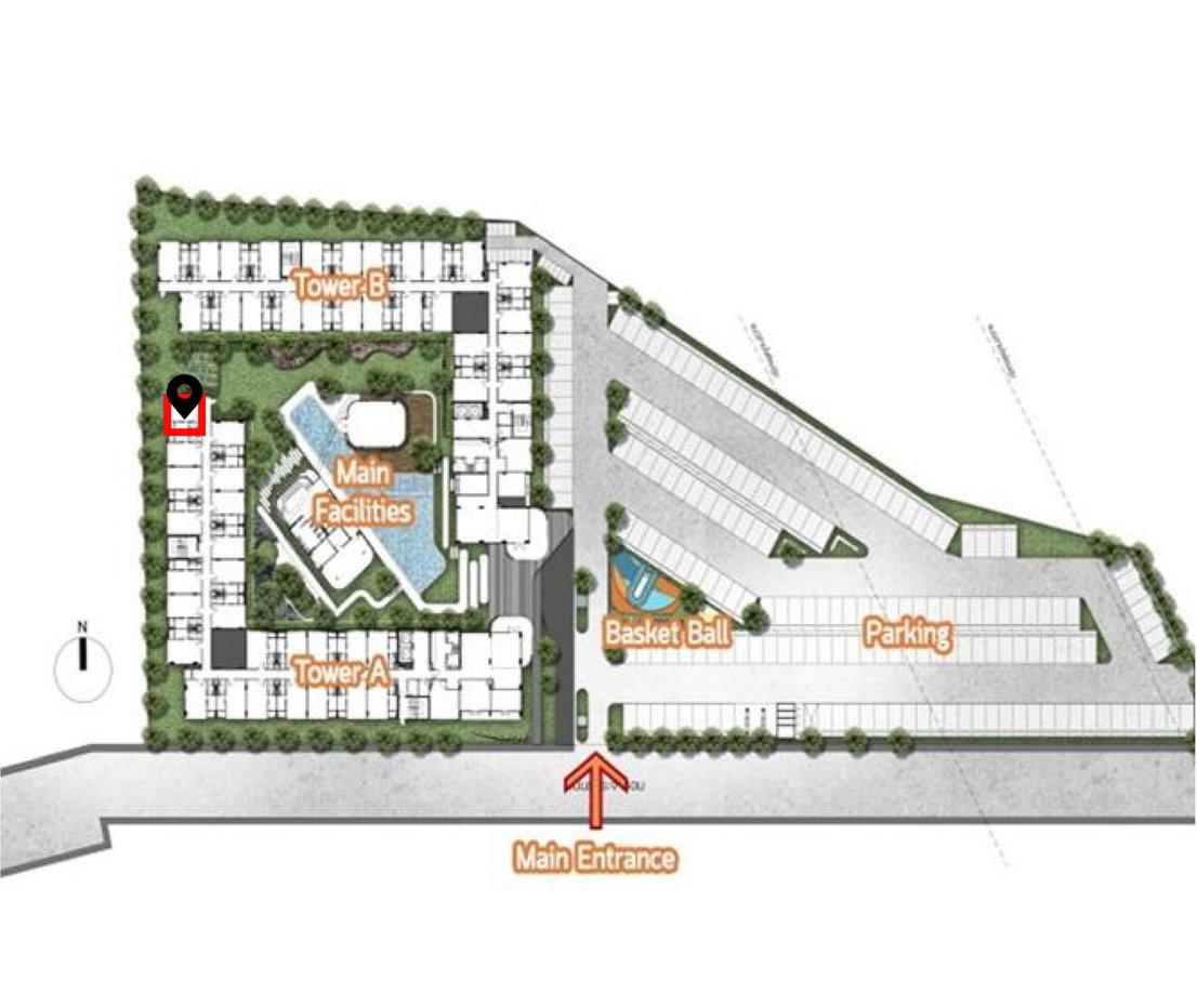 picture Condo Campus-Dome Rangsit. One Bedroom- 30.77 sq.m. 7th Floor - 6/8