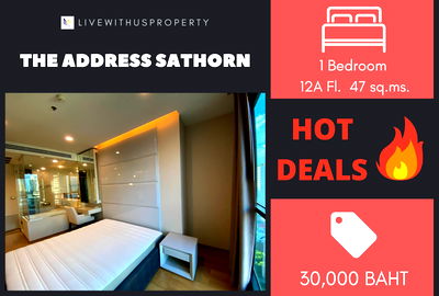 เช่าคอนโด BTS เซนต์หลุยส์ : เช่าด่วน!! ราคาดีมาก ห้องแต่งสวยมาก The Address Sathorn