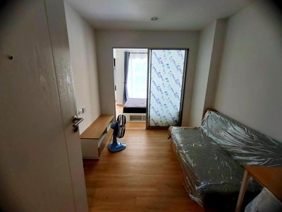 Condos for rent Chalong Krung Road : Senakit Chalongkrung-Ladkrabang, 1 bed 1 bath, garden view, interior, complete equipment, Building C, 3rd floor